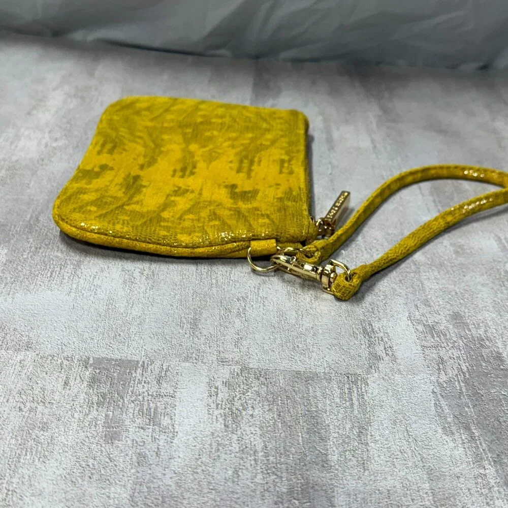 TORY BURCH Reva Croc Embossed Leather Wristlet Wallet - Yellow - Picture 7 of 9